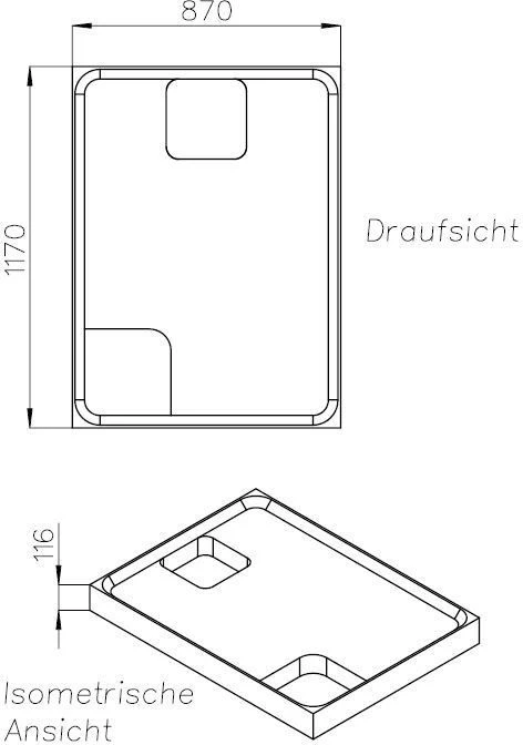 Schedel Duschwannenträger SD21833SF Bette, Kaldewei, 90x120x2,5cm, Höhe 11,6cm 4 Schedel Duschwannenträger SD21833SF Bette, Kaldewei, 90x120x2,5cm, Höhe 11,6cm – Bild 2