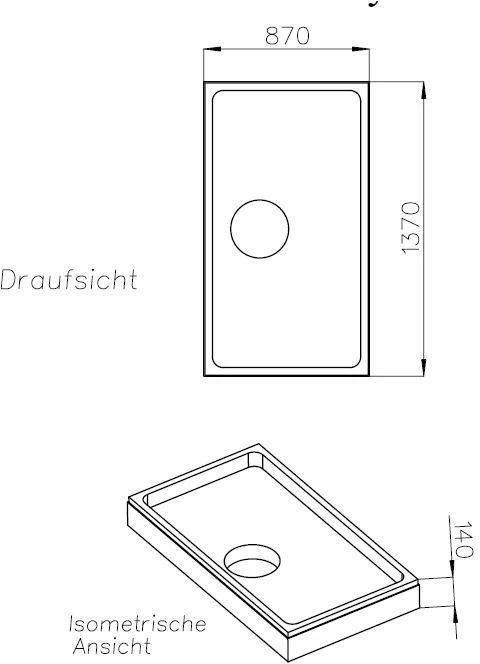 Schedel Duschwannenträger SD26048 140x90x4cm, Höhe 14cm 4 Schedel Duschwannenträger SD26048 140x90x4cm, Höhe 14cm – Bild 2
