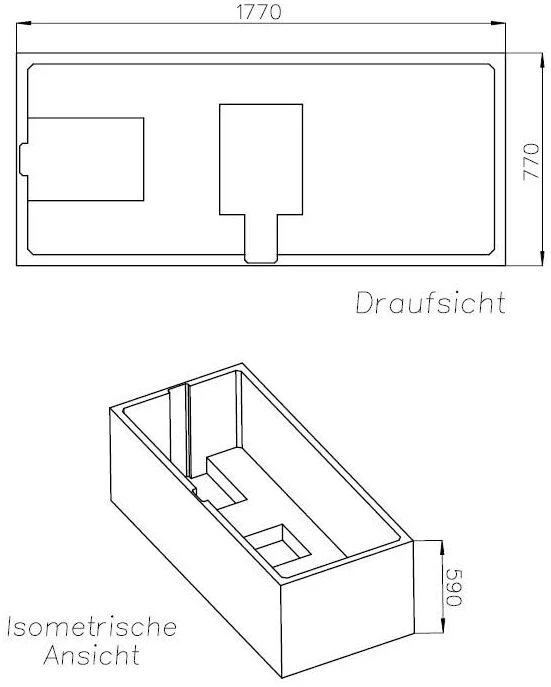 Schedel Wannenträger SW10427 Duo, 180x80cm, Höhe 59cm 4 Schedel Wannenträger SW10427 Duo, 180x80cm, Höhe 59cm – Bild 2