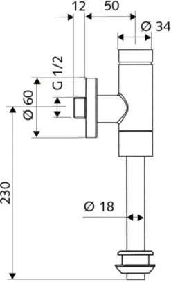 Schell Druckspüler Schellomat Basic SV 024770699 Mit Absperrventil, DN 15, Chrom, Für Urinal -Geberit Store Schell Druckspueler Schellomat Basic SV 024770699 mit Absperrventil DN 15 chrom fuer Urinal 5