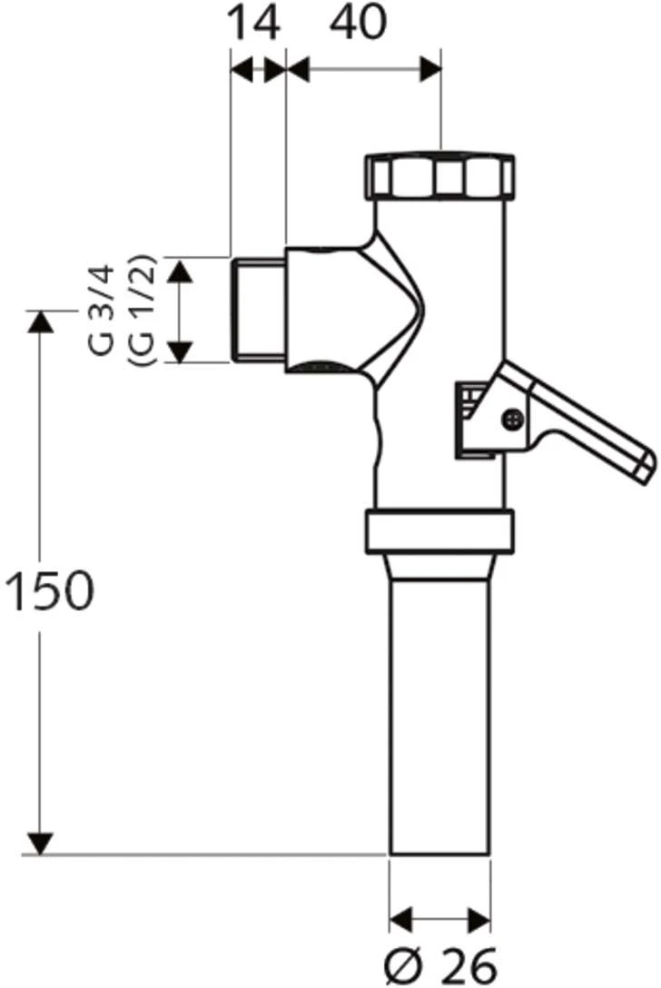 Schell Schellomat WC-Druckspüler 022380699 Verchromt, DN 20, 1-1,3 I/s, Mit Hebel 5 Schell Schellomat WC-Druckspüler 022380699 Verchromt, DN 20, 1-1,3 I/s, Mit Hebel – Bild 3