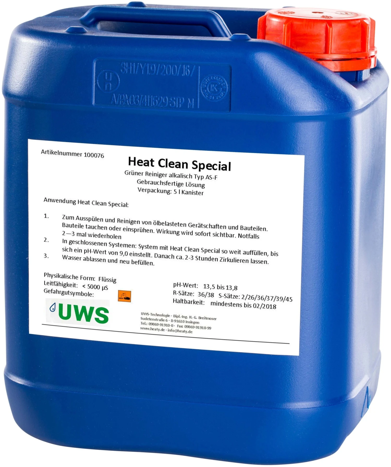 UWS Heat Reiniger 100076 Alkalisch, Für Verschlammungen, 5 L Kanister 3 UWS Heat Reiniger 100076 Alkalisch, Für Verschlammungen, 5 L Kanister