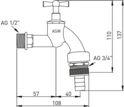 Universal Auslaufventil 422317 Messing Matt Verchromt, 1/2", Rohrbelüfter, Rückflussverhinderer, Schlauchverschraubung -Geberit Store Universal Auslaufventil 422317 Messing matt verchromt 1 2 Rohrbeluefter Rueckflussverhinderer Schlauchverschraubung 1