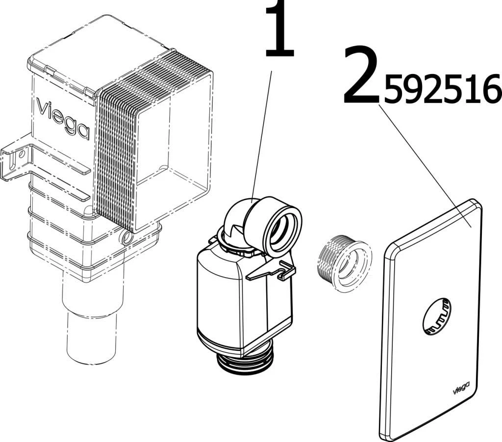 Viega Geruchsverschluss 553777 G 1 1/4x50/40mm, UP, Kunststoff Verchromt 5 Viega Geruchsverschluss 553777 G 1 1/4x50/40mm, UP, Kunststoff Verchromt – Bild 3
