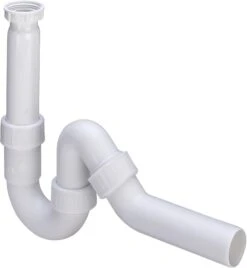 Viega Röhrengeruchsverschluss 115654 G 2xDN 50, Kunststoff Weiß, Mit 45Grad Ablaufbogen