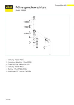 Viega Röhrengeruchsverschluss 129125 G 1 1/2xDN 40, Kunststoff Weiß, Mit 90Grad Ablaufbogen -Geberit Store Viega Roehrengeruchsverschluss 129125 G 1 1 2xDN 40 Kunststoff weiss mit 90Grad Ablaufbogen 2