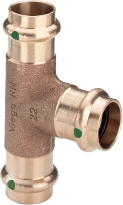 Viega Sanpress T-Stück 109165 22 X 15 X 22 Mm, Mit SC-Contur, Rotguss Oder Siliziumbronze