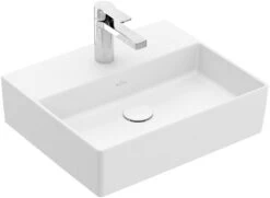 Villeroy & Boch Memento 2.0 Waschtisch 4A2251RW 50 X 42 Cm, Stone White C-plus, Mit Hahnloch, Ohne Überlauf
