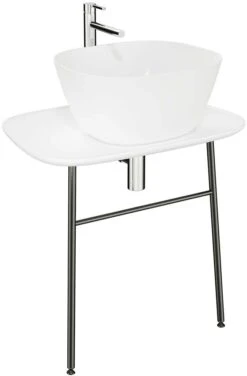 Vitra Plural Waschtisch-Unterbau 62560 68,5 X 49 X 66 Cm, Flach, Wandgebunden, Platte Weiß Hochglanz