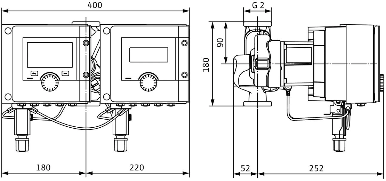 Wilo Stratos MAXO-D Nassläufer-Doppelpumpe 2186222 30/0,5-6, PN 10, Verschraubung 4 Wilo Stratos MAXO-D Nassläufer-Doppelpumpe 2186222 30/0,5-6, PN 10, Verschraubung – Bild 2
