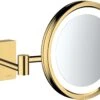 Hansgrohe AddStoris Rasierspiegel 41790990 Mit LED Leuchte, Wandmontage, Polished Gold Optic -Geberit Store hansgrohe AddStoris Rasierspiegel 41790990 mit LED Leuchte Wandmontage polished gold optic
