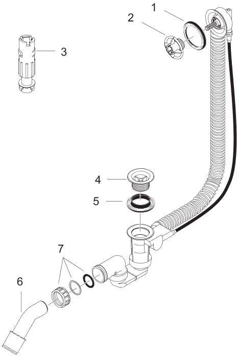 Hansgrohe Grundkörper Flexaplus Ab- Und Überlaufgarnitur, Sonderwannen 5 Hansgrohe Grundkörper Flexaplus Ab- Und Überlaufgarnitur, Sonderwannen – Bild 3