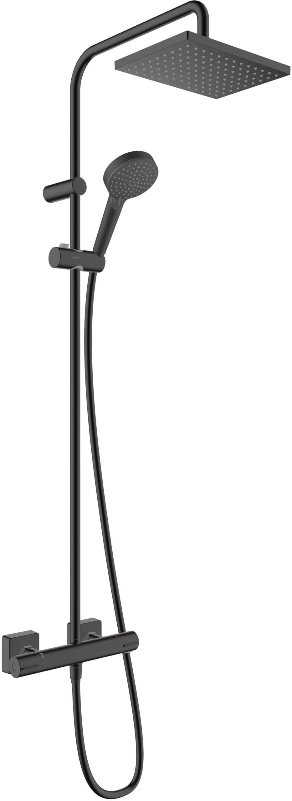 Hansgrohe Vernis Shape Showerpipe 26286670 Mit Brausethermostat, Mattschwarz 3 Hansgrohe Vernis Shape Showerpipe 26286670 Mit Brausethermostat, Mattschwarz